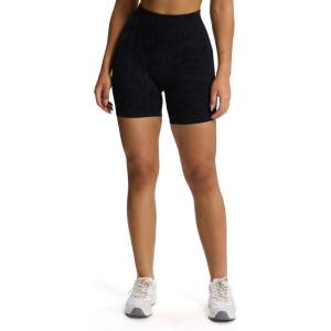 imageAoxjox Workout Seamless Camo Scrunch Short for Women High Waisted Training Athletic Gym Fitness Yoga ShortsBlack