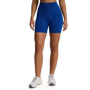 imageAoxjox Workout Seamless Camo Scrunch Short for Women High Waisted Training Athletic Gym Fitness Yoga ShortsBlue