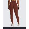 imageAoxjox High Waisted Workout Leggings for Women Hidden Scrunch V Waist Front Illusion Ruched Athletic Yoga PantsCherry Mahogany