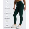 imageAoxjox High Waisted Yoga Pants for Women Hidden Scrunch CrossWaist Buttery Soft Crossover Workout Venus LeggingsForest Green