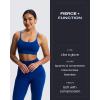 imageAoxjox Womens High Waist Seamless Camo Hidden Scrunch Legging Knit Workout Yoga PantsBlue