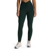 imageAoxjox High Waisted Workout Leggings for Women Hidden Scrunch V Waist Front Illusion Ruched Athletic Yoga PantsForest Green