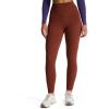 imageAoxjox High Waisted Workout Siren Leggings for Women Hidden Scrunch Butt Lifting Tummy Control Yoga PantsCherry Mahogany