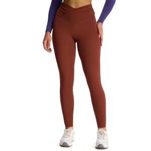 imageAoxjox High Waisted Yoga Pants for Women Hidden Scrunch CrossWaist Buttery Soft Crossover Workout Venus LeggingsCherry Mahogany
