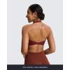 imageAoxjox Womens Workout Halter Sport Bras Fitness Backless Padded Rosie Bra Yoga Crop Tank TopBurgundy