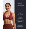 imageAoxjox Womens Workout Halter Sport Bras Fitness Backless Padded Rosie Bra Yoga Crop Tank TopBurgundy