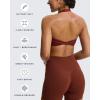 imageAoxjox Womens Workout Halter Sport Bras Fitness Backless Padded Rosie Bra Yoga Crop Tank TopBurgundy