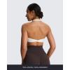 imageAoxjox Womens Workout Halter Sport Bras Fitness Backless Padded Rosie Bra Yoga Crop Tank TopWhite
