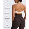 imageAoxjox Womens Workout Halter Sport Bras Fitness Backless Padded Rosie Bra Yoga Crop Tank TopWhite