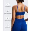 imageAoxjox Workout Seamless Camo Sports Bra for Women Adjustable Fitness Padded Exercise Gym Bras Yoga Crop Tank TopBlue