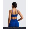 imageAoxjox Workout Seamless Camo Sports Bra for Women Adjustable Fitness Padded Exercise Gym Bras Yoga Crop Tank TopBlue