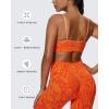 imageAoxjox Workout Seamless Camo Sports Bra for Women Adjustable Fitness Padded Exercise Gym Bras Yoga Crop Tank TopOrange