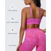 imageAoxjox Workout Seamless Camo Sports Bra for Women Adjustable Fitness Padded Exercise Gym Bras Yoga Crop Tank TopShelly Pink