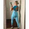 imageAoxjox Short Sleeve Crop Tops for Women Clarissa Hollow Back Workout Cropped T Shirt TopCascade Blue