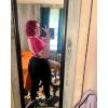 imageAoxjox Short Sleeve Crop Tops for Women Clarissa Hollow Back Workout Cropped T Shirt TopRose Red