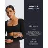 imageAoxjox Long Sleeve Crop Tops for Women Skylar Squareneck Curved Hem Workout Cropped T Shirt TopBlack
