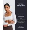 imageAoxjox Long Sleeve Crop Tops for Women Skylar Squareneck Curved Hem Workout Cropped T Shirt TopWhite