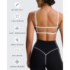 imageAoxjox Womens Color Block Workout Sports Bras Fitness Blackless Padded Lexi Lined Strappy Bra Athletic Yoga Crop Tank TopBlack and White