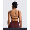 imageAoxjox Womens Color Block Workout Sports Bras Fitness Blackless Padded Lexi Lined Strappy Bra Athletic Yoga Crop Tank TopRum RaisinMulch