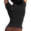 imageAoxjox Womens Casual Basic Tee HIGH Elastic Cotton TShirt Short Sleeve Tops Everyday Crew Neck Slim Fit Y2kBlack