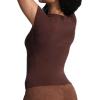 imageAoxjox Womens Casual Basic Tee HIGH Elastic Cotton TShirt Short Sleeve Tops Everyday Crew Neck Slim Fit Y2kDark Coffee