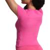 imageAoxjox Womens Casual Basic Tee HIGH Elastic Cotton TShirt Short Sleeve Tops Everyday Crew Neck Slim Fit Y2kRose Pink