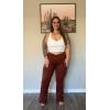 imageAoxjox Flare Leggings for Women Trinity Tummy Control High Waisted Wide Leg Crosswaist Yoga Pants 29quot31quot33quotCherry Mahogany