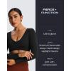 imageAoxjox Long Sleeve Crop Tops for Women Stacey V Neck Workout Athletic Gym Cropped T Shirt TopBlack