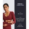 imageAoxjox Long Sleeve Crop Tops for Women Stacey V Neck Workout Athletic Gym Cropped T Shirt TopBurgundy