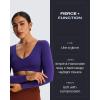 imageAoxjox Long Sleeve Crop Tops for Women Stacey V Neck Workout Athletic Gym Cropped T Shirt TopMulberry Purple