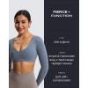 imageAoxjox Long Sleeve Crop Tops for Women Stacey V Neck Workout Athletic Gym Cropped T Shirt TopWinds Grey Marl