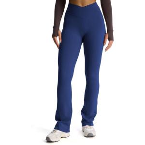 imageAoxjox Flare Leggings for Women Trinity Tummy Control High Waisted Wide Leg Crosswaist Yoga Pants 29quot31quot33quotBellwether Blue