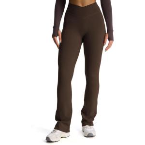 imageAoxjox Flare Leggings for Women Trinity Tummy Control High Waisted Wide Leg Crosswaist Yoga Pants 29quot31quot33quotMulch