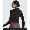 imageAoxjox Womens Full Zippered Geo Zip Jacket Workout Running Long Sleeve Thumbhole with Pockets CardiganBlack