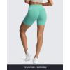 imageAoxjox Workout Seamless Biker Shorts for Women Tummy Control High Waisted Athletic Yoga Contour Sculpt Running Yoga Short 6quotBlue Turquoise