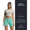 imageAoxjox Workout Seamless Biker Shorts for Women Tummy Control High Waisted Athletic Yoga Contour Sculpt Running Yoga Short 6quotBlue Turquoise