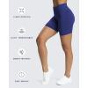 imageAoxjox Workout Seamless Biker Shorts for Women Tummy Control High Waisted Athletic Yoga Contour Sculpt Running Yoga Short 6quotBluing