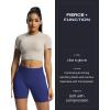 imageAoxjox Workout Seamless Biker Shorts for Women Tummy Control High Waisted Athletic Yoga Contour Sculpt Running Yoga Short 6quotBluing
