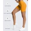 imageAoxjox Workout Seamless Biker Shorts for Women Tummy Control High Waisted Athletic Yoga Contour Sculpt Running Yoga Short 6quotCadmium Yellow