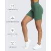 imageAoxjox Workout Seamless Biker Shorts for Women Tummy Control High Waisted Athletic Yoga Contour Sculpt Running Yoga Short 6quotDark Forest