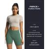 imageAoxjox Workout Seamless Biker Shorts for Women Tummy Control High Waisted Athletic Yoga Contour Sculpt Running Yoga Short 6quotDark Forest