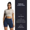 imageAoxjox Workout Seamless Biker Shorts for Women Tummy Control High Waisted Athletic Yoga Contour Sculpt Running Yoga Short 6quotEstate Blue