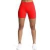 imageAoxjox Workout Seamless Biker Shorts for Women Tummy Control High Waisted Athletic Yoga Contour Sculpt Running Yoga Short 6quotFiery Red