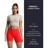 imageAoxjox Workout Seamless Biker Shorts for Women Tummy Control High Waisted Athletic Yoga Contour Sculpt Running Yoga Short 6quotFiery Red
