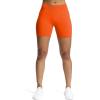 imageAoxjox Workout Seamless Biker Shorts for Women Tummy Control High Waisted Athletic Yoga Contour Sculpt Running Yoga Short 6quotFirecracker