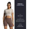 imageAoxjox Workout Seamless Biker Shorts for Women Tummy Control High Waisted Athletic Yoga Contour Sculpt Running Yoga Short 6quotFudge Coffee