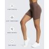imageAoxjox Workout Seamless Biker Shorts for Women Tummy Control High Waisted Athletic Yoga Contour Sculpt Running Yoga Short 6quotFudge Coffee