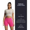 imageAoxjox Workout Seamless Biker Shorts for Women Tummy Control High Waisted Athletic Yoga Contour Sculpt Running Yoga Short 6quotMagenta