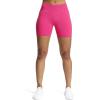 imageAoxjox Workout Seamless Biker Shorts for Women Tummy Control High Waisted Athletic Yoga Contour Sculpt Running Yoga Short 6quotMagenta