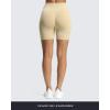 imageAoxjox Workout Seamless Biker Shorts for Women Tummy Control High Waisted Athletic Yoga Contour Sculpt Running Yoga Short 6quotPale Khaki